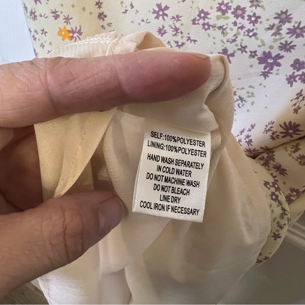 Cotton Candy LA Floral Milkmaid Mini Dress Whimsical Fairy Cottagecore Y2K - Picture 8 of 9